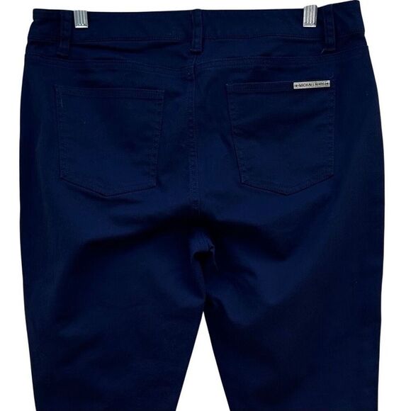 Michael Kors Chino Pants Women's Size 10 Navy Blue Stretch Zippered Pocket - Picture 12 of 12